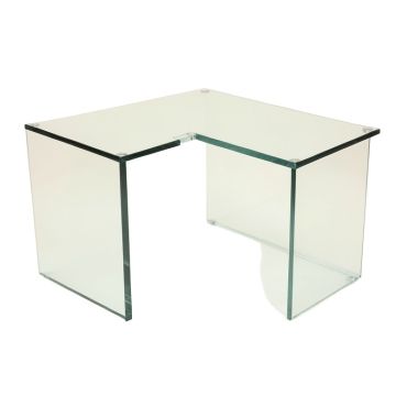 Adelyse Glass L-Shape Desk