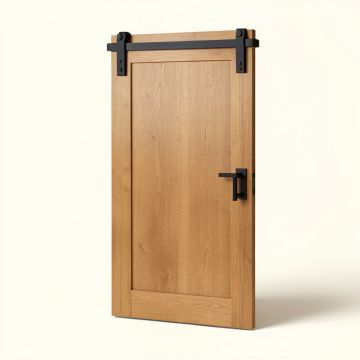 Flush Manufactured Wood Finish Barn Door With Installation Hardware Kit (synthetic illustration; no displayed measurements)