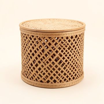 Sedgwick Lattice Round Laundry Hamper (synthetic illustration; no displayed measurements)