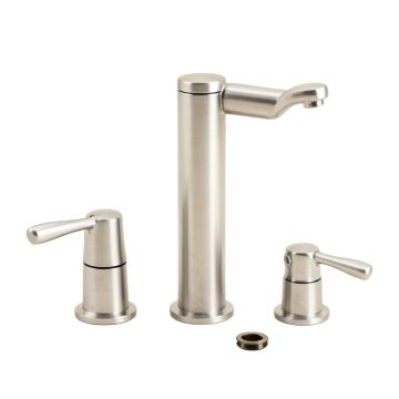 Silver Sage Widespread Bathroom Faucet With Brass Pop-Up Drain