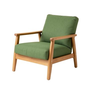 Reed Arc Upholstered Armchair - Green