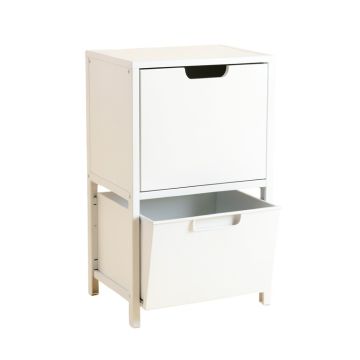 Alder Bluff Freestanding Pull-Out Hamper Cabinet - White