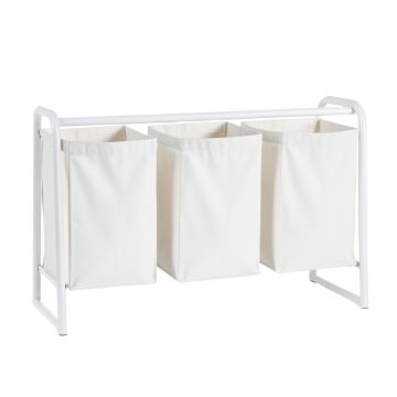 Wren Branch Laundry Sorting Station With Plain Removable Bags - White