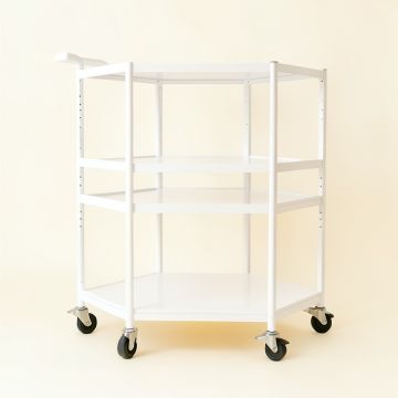 Slate Canyon Empty Rolling Workshop Cart - White (synthetic illustration; no displayed measurements)
