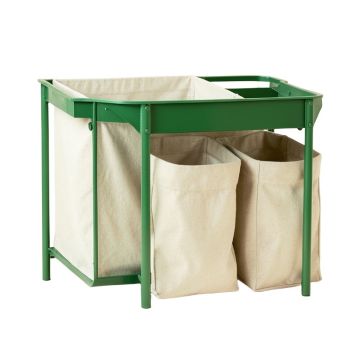 Cliff Dale Laundry Sorting Station With Plain Removable Bags - Green
