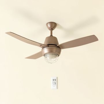 34 '' Fennec 4 - Blade Caged Ceiling Fan With Wall Control And Light Kit Included (synthetic illustration; no displayed measurements)