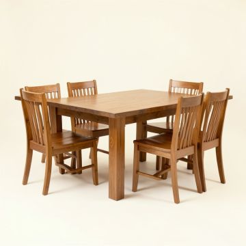 Aydyn 5 - Piece Rubberwood Solid Wood Dining Set (synthetic illustration; no displayed measurements)