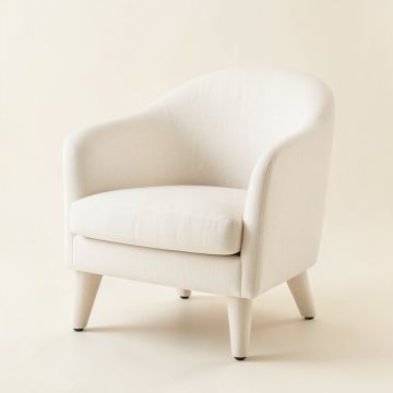 Fern Bend Upholstered Armchair - White (synthetic illustration; no displayed measurements)