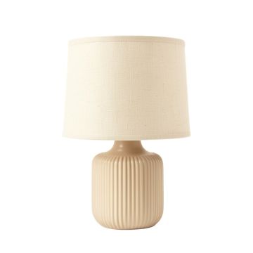 Ridge Bluff Table Lamp With A Plain Fabric Shade - Beige