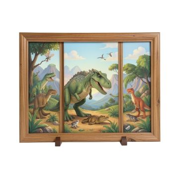 3 Piece Dinosaur Land Personalized Framed Art Set