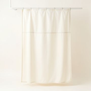 Elm Brook Shower Curtain Hanging Flat From A Plain Rod - Ivory (synthetic illustration; no displayed measurements)