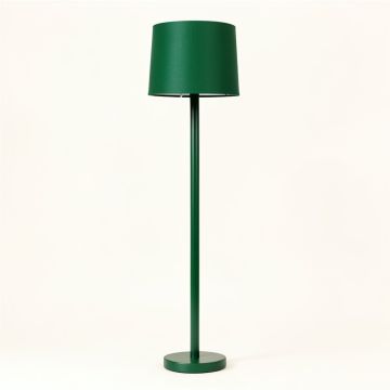Fern Crossing Floor Lamp With A Plain Fabric Shade - Green (synthetic illustration; no displayed measurements)