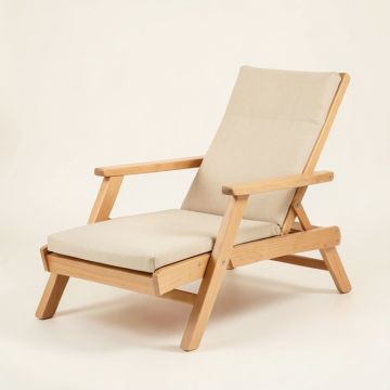 Maple Bridge Outdoor Lounge Chair - Beige (synthetic illustration; no displayed measurements)