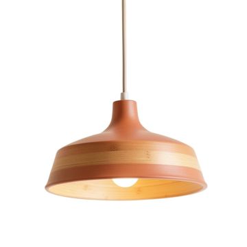 Cedar Bridge Pendant Light Suspended From One Plain Cable - Terracotta