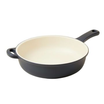 Ayesha Curry Home Collection 12 '' Porcelain Enamel Nonstick Covered Deep Skillet With Helper Handle