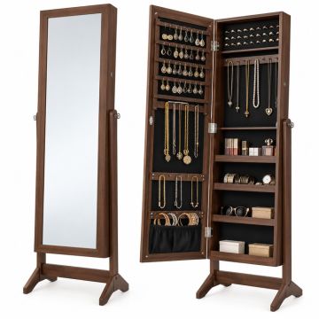 Aganlane Free Standing Jewelry Armoire With Mirror