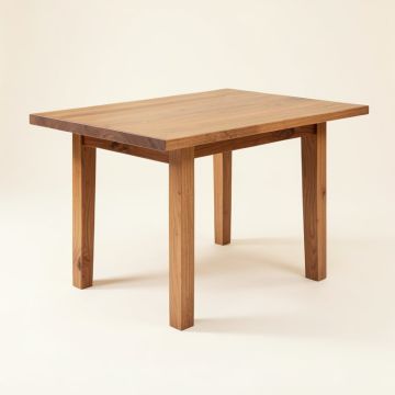 Deserae Rubberwood Solid Wood Dining Table (synthetic illustration; no displayed measurements)
