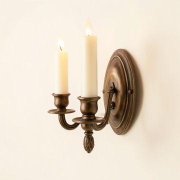 Alex 2-Light Dimmable French Antique Candle Wall Light (synthetic illustration; no displayed measurements)