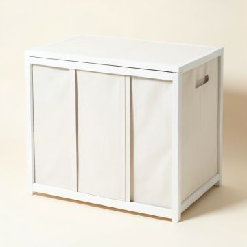 Linen Dual Cabinet Laundry Hamper (synthetic illustration; no displayed measurements)