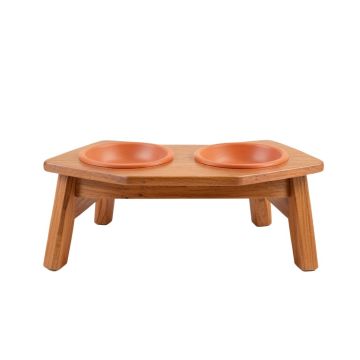 Shore Bend Pet Feeding Stand With Two Plain Empty Bowls - Terracotta