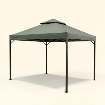 Double-Roofed 12 Ft. W X 10 Ft Steel Patio Gazebo (synthetic illustration; no displayed measurements)