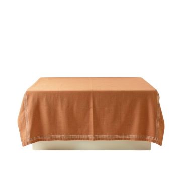 Moss Edge Flat Bed Sheet - Terracotta