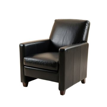 Wedigo Leather Upholstered Arm Chair In Black