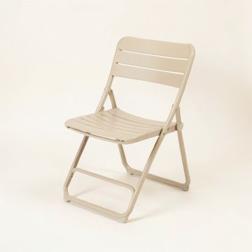 Maple Dale Folding Outdoor Chair - Beige (synthetic illustration; no displayed measurements)