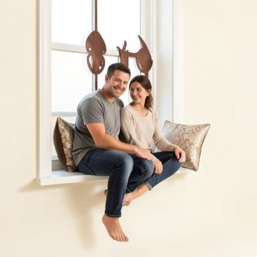 Alta Couple Sitting On A Window Sill Wall Décor (synthetic illustration; no displayed measurements)