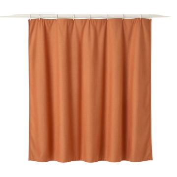 Harbor Bluff Shower Curtain Hanging Flat From A Plain Rod - Terracotta