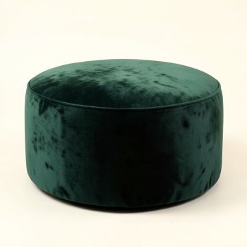 Pariaman 17 '' Wide Velvet Round Standard Ottoman (synthetic illustration; no displayed measurements)