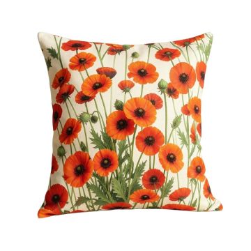 Poppies Outdoor Square Pillow Cover & Insert