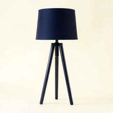 Clay Bluff Floor Lamp With A Plain Fabric Shade - Navy (synthetic illustration; no displayed measurements)