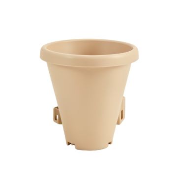 Willow Brook Empty Railing Planter With Integral Brackets - Beige (synthetic illustration; no displayed measurements)