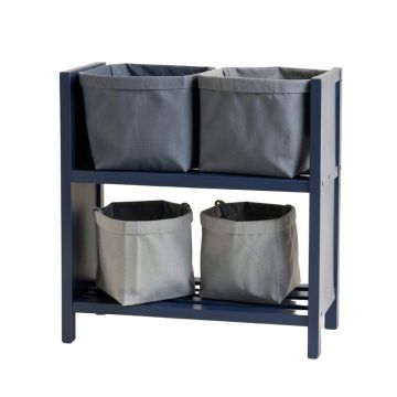 Willow Arc Laundry Sorting Station With Plain Removable Bags - Navy