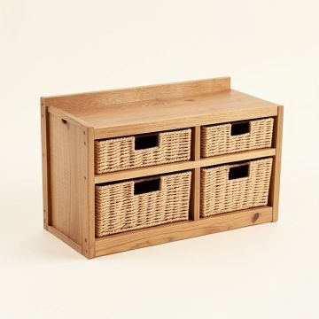 Gorton Willow Rectangle Organizer With Wall Baskets (synthetic illustration; no displayed measurements)