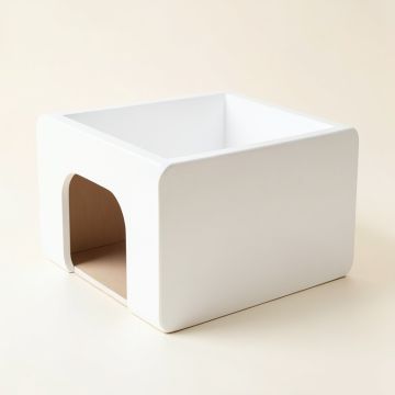 Maple Branch Empty Furniture-Style Litter Enclosure - White (synthetic illustration; no displayed measurements)
