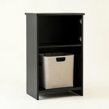 Laurel Crossing Freestanding Pull-Out Hamper Cabinet - Black (synthetic illustration; no displayed measurements)