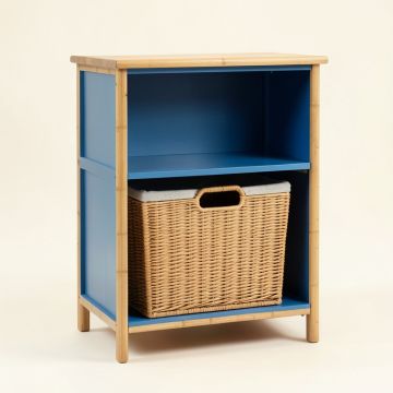 Linden Crossing Freestanding Pull-Out Hamper Cabinet - Blue (synthetic illustration; no displayed measurements)