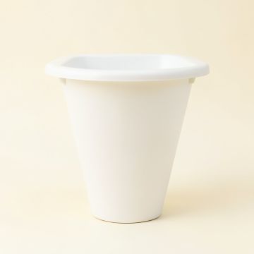 Dune Bend Empty Railing Planter With Integral Brackets - White (synthetic illustration; no displayed measurements)