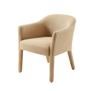 Woven Solid Manufactured Wood Solid Wood Side Chair In Beige