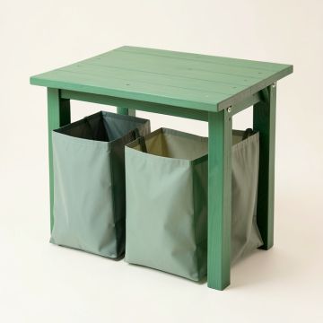 River Arc Laundry Sorting Station With Plain Removable Bags - Green (synthetic illustration; no displayed measurements)