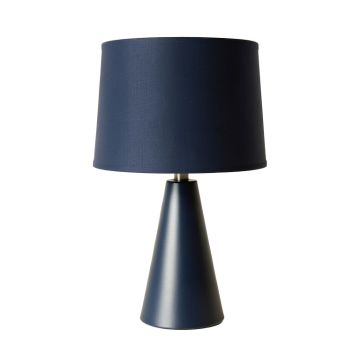 Maple Bend Table Lamp With A Plain Fabric Shade - Navy