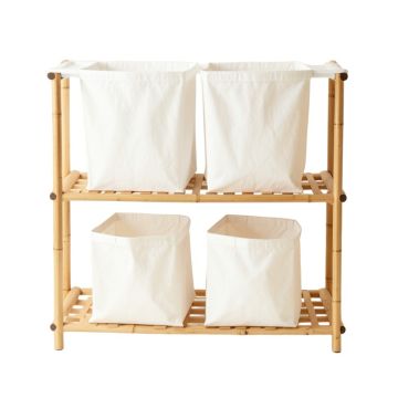 Juniper Crossing Laundry Sorting Station With Plain Removable Bags - White