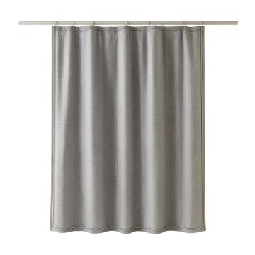 Spruce Canyon Shower Curtain Hanging Flat From A Plain Rod - Gray