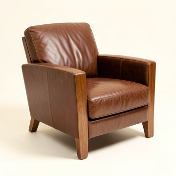 Dylon 28 '' Wide Genuine Leather Armchair (synthetic illustration; no displayed measurements)