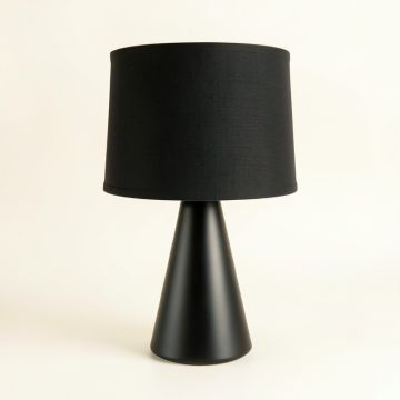 Pine Bridge Table Lamp With A Plain Fabric Shade - Black (synthetic illustration; no displayed measurements)