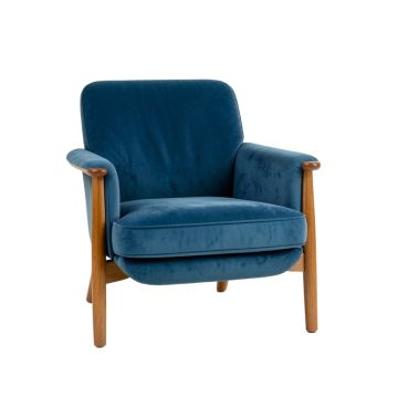Dune Bend Upholstered Armchair - Blue