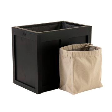 Fern Canyon Laundry Sorting Station With Plain Removable Bags - Black (synthetic illustration; no displayed measurements)