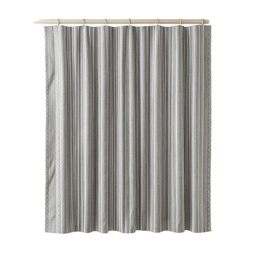 River Dale Shower Curtain Hanging Flat From A Plain Rod - Gray